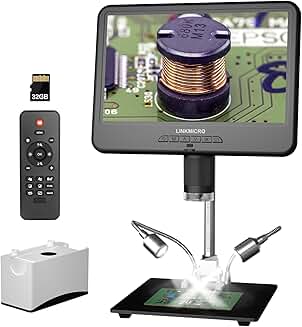 10.1-inch LCD Coin Microscope with Lights and Stand