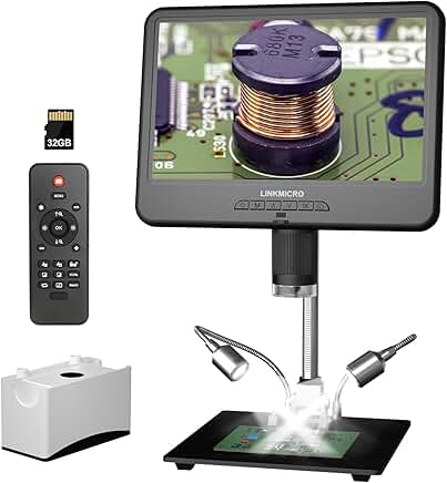 10.1-inch LCD Coin Microscope with Lights and Stand