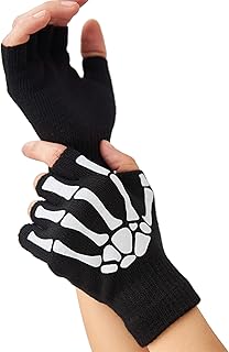 Fingerless Skeleton Gloves for All Ages