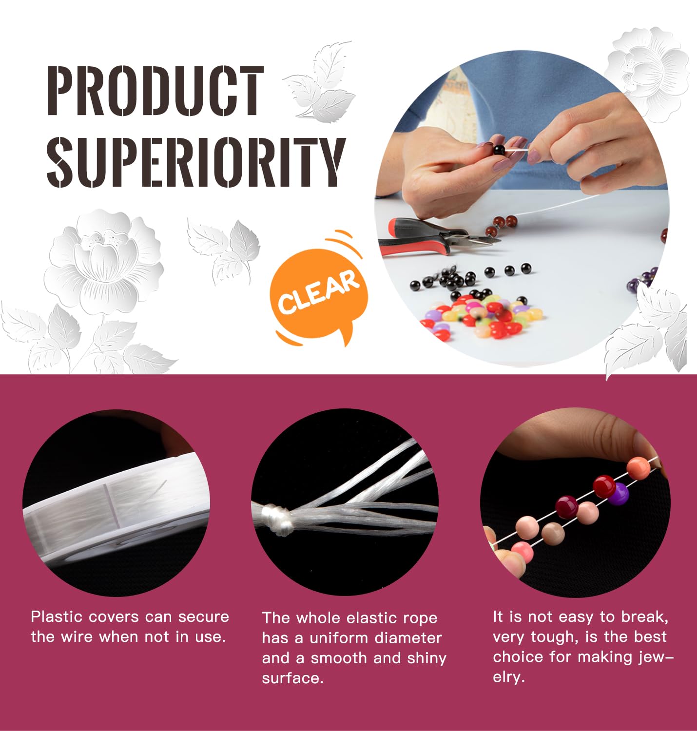 Elastic String Cord for Bracelets and Jewelry Making
