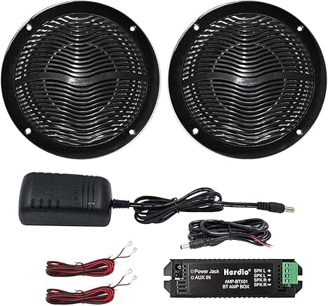 6.5 Inch Marine Bluetooth Speakers, 120W, Pair