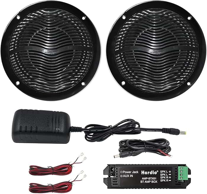 6.5 Inch Marine Bluetooth Speakers, 120W, Pair