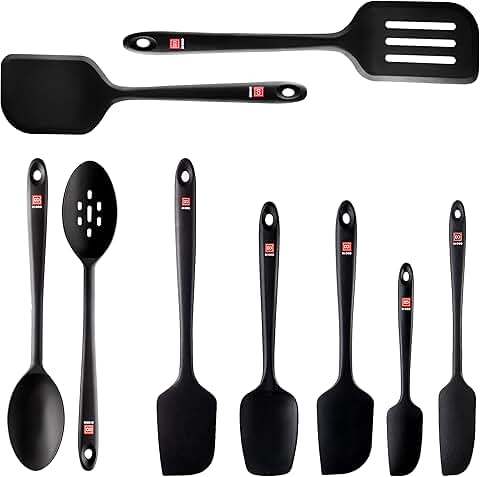 9-Piece Silicone Kitchen Utensil Set for Cooking and Baking