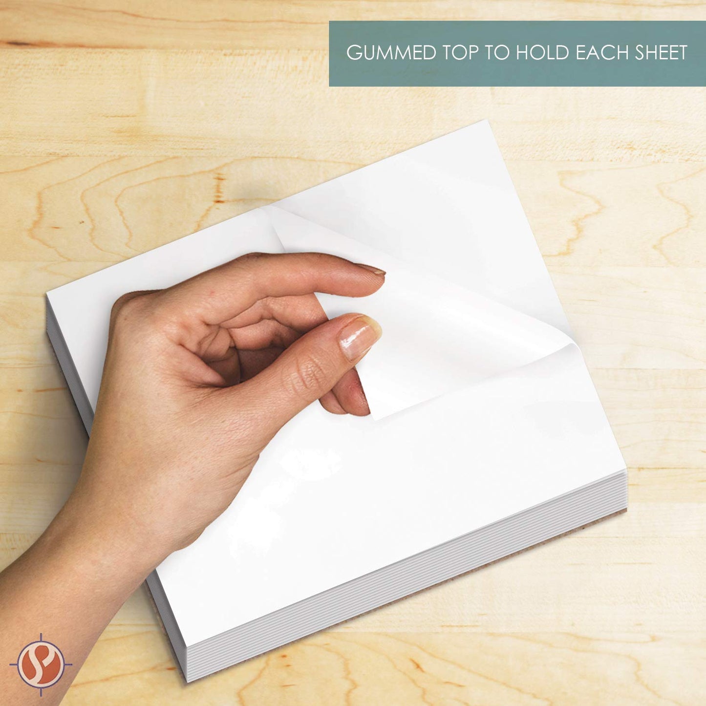 Set of 10 blank white memo pads, 5x7 inches