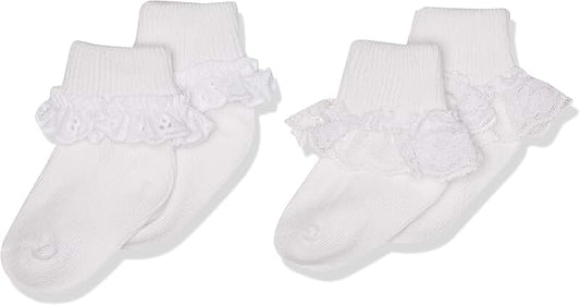 Two White Eyelet Lace Trims for Socks