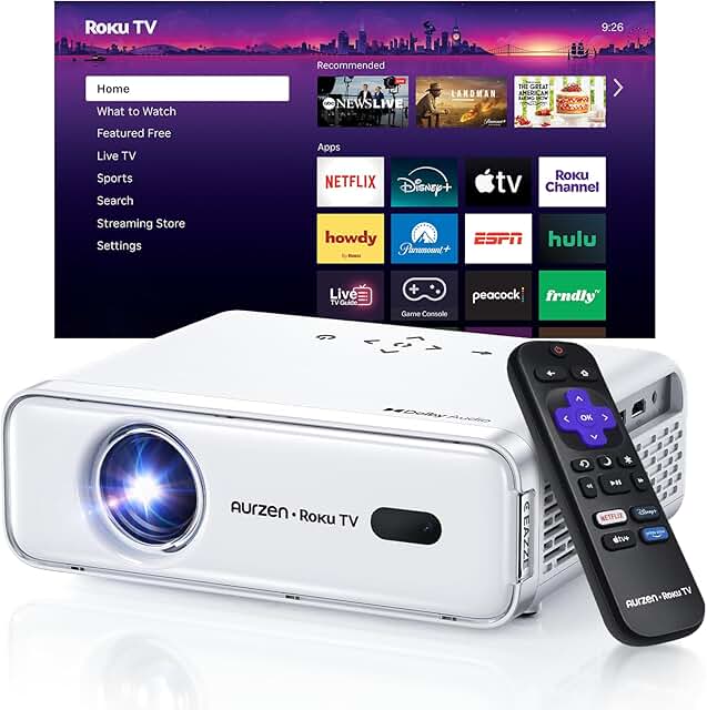 Portable 1080P FHD Smart Projector with WiFi and Bluetooth