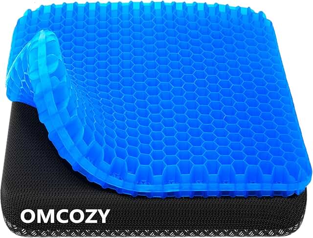 Large Cooling Gel Seat Cushion with Breathable Honeycomb Design