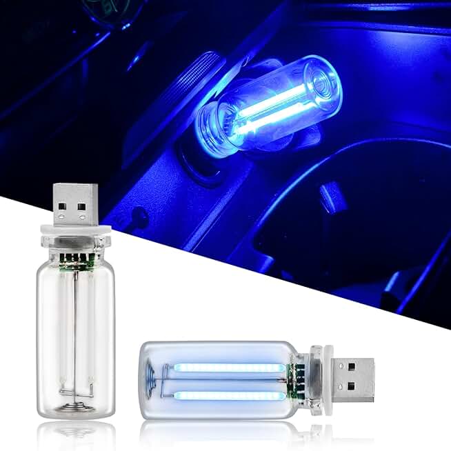 Blue USB Touch-Adjustable Interior Car Light Set