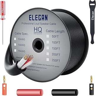 14/2 Outdoor Speaker Wire, 100 ft, Black
