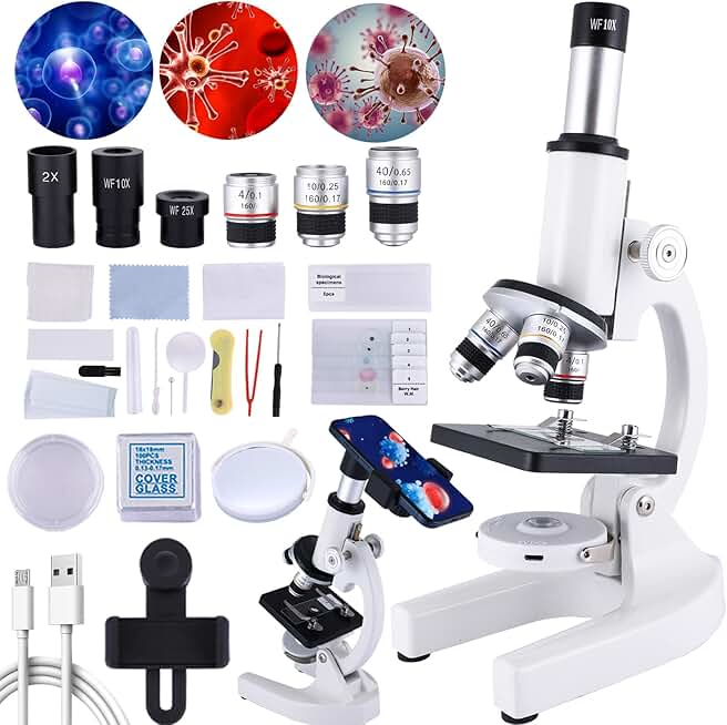 Kids' Microscope with Phone Adapter and Slides