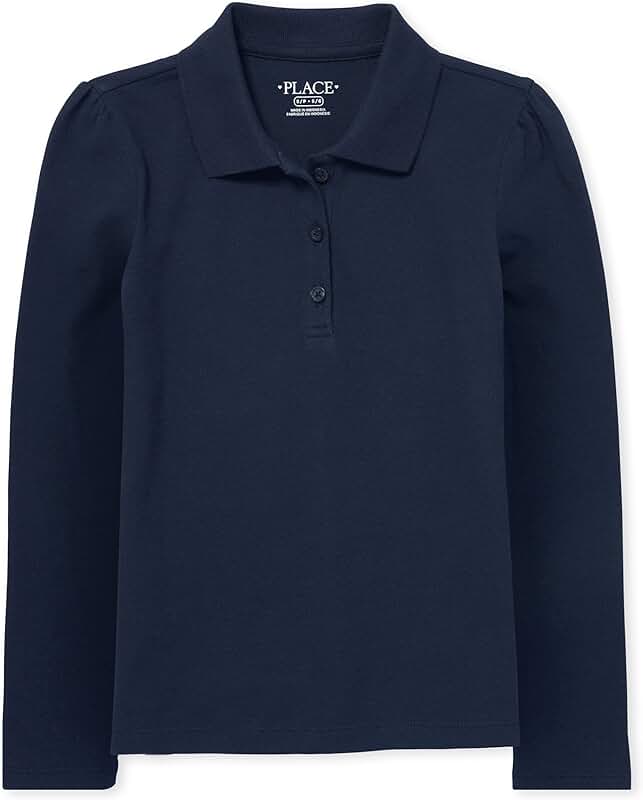 Girls' Long Sleeve Ruffle Polo