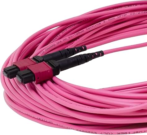 1m OM4 MPO Fiber Patch Cable, Unpinned, Plenum