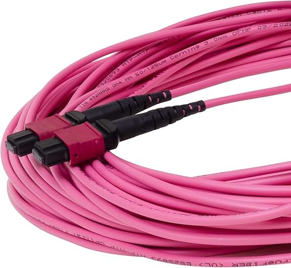 1m OM4 MPO Fiber Patch Cable, Unpinned, Plenum