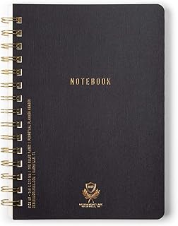 Black Textured Spiral Notebook with 160 Lined Pages