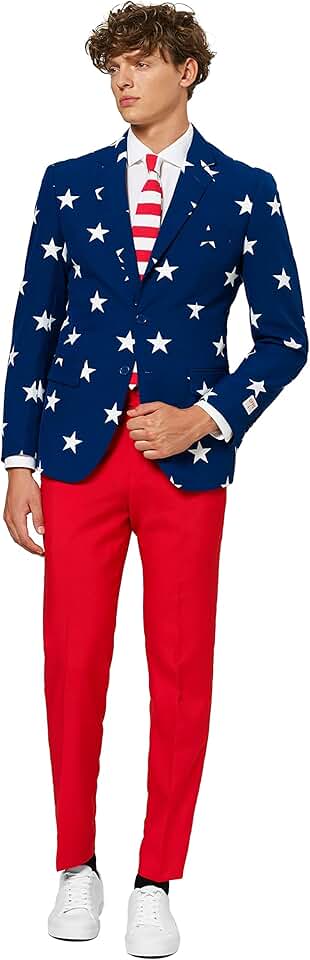 Men's American Flag Suit for Independence Day