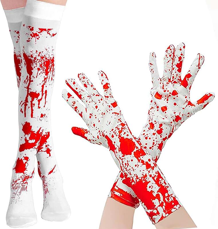 Bloody Halloween Socks and Gloves for Women and Girls
