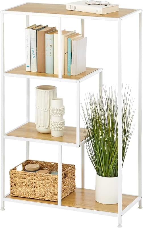 White 4-Tier Metal Storage Shelf for Home Use