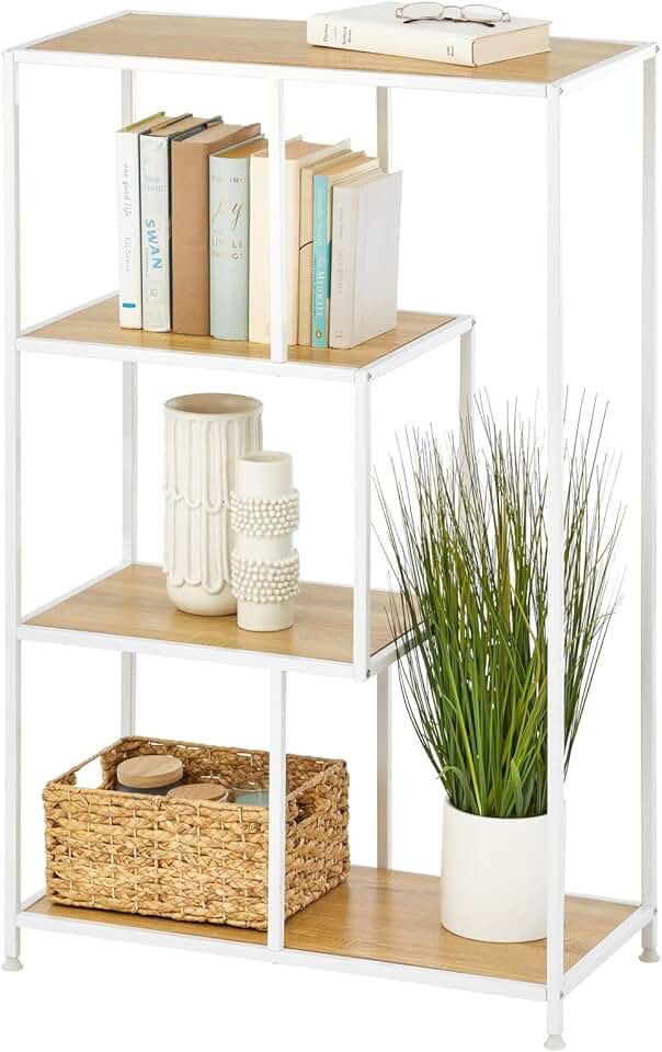 White 4-Tier Metal Storage Shelf for Home Use