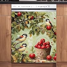 Apple Tree and Bird Dishwasher Magnet Cover