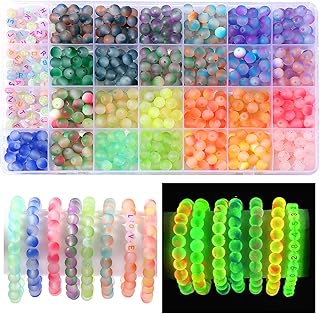 Glow-in-the-Dark Glass Bead Jewelry Kit for DIY Crafts