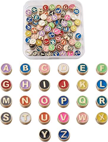104Pcs Colorful Alphabet Beads for Jewelry Making