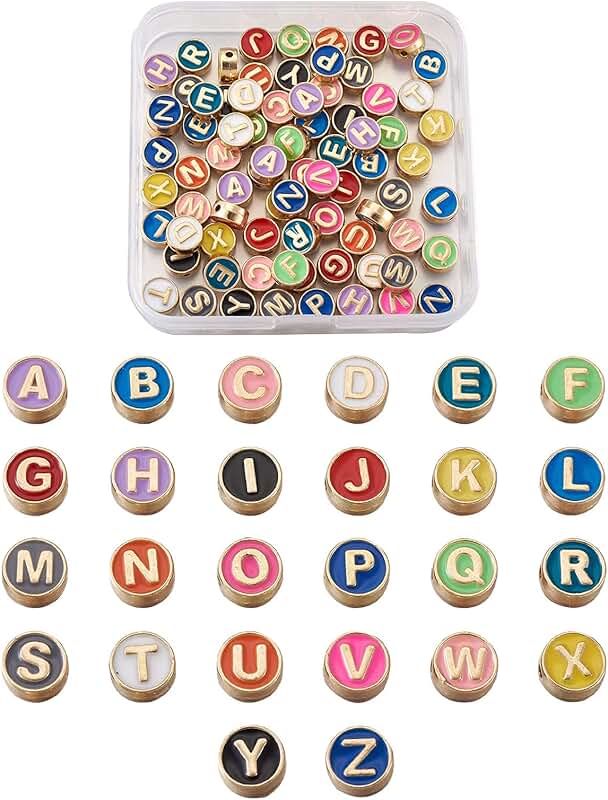 104Pcs Colorful Alphabet Beads for Jewelry Making