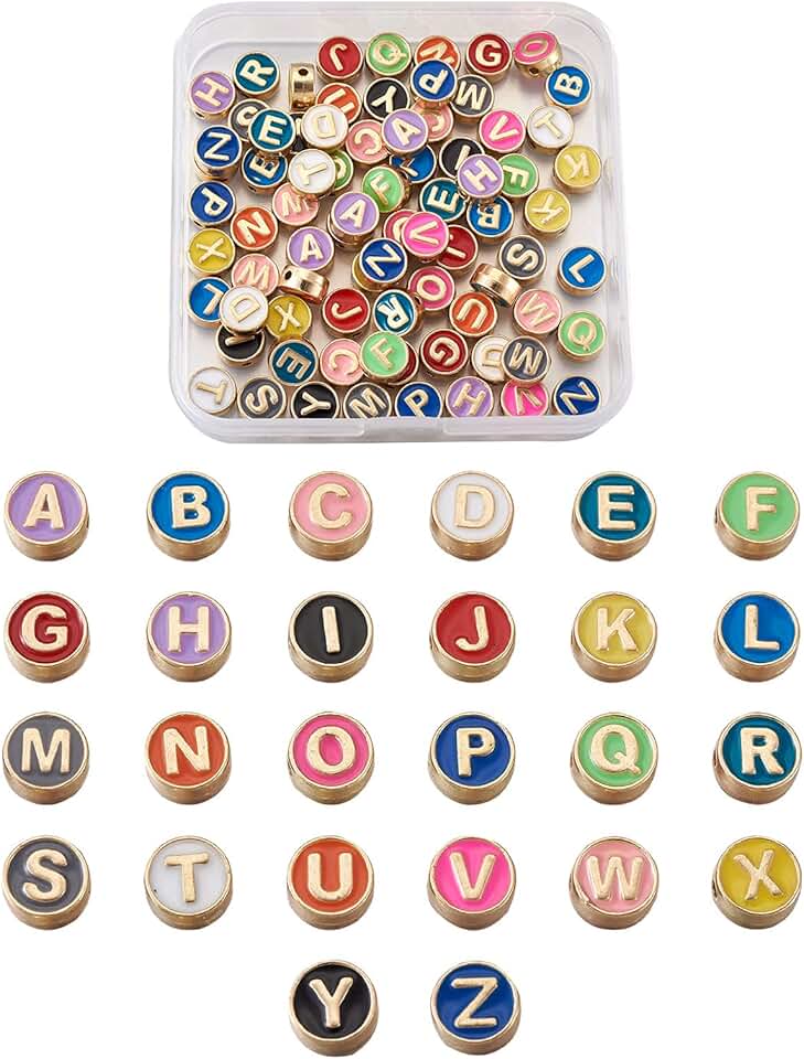 104Pcs Colorful Alphabet Beads for Jewelry Making