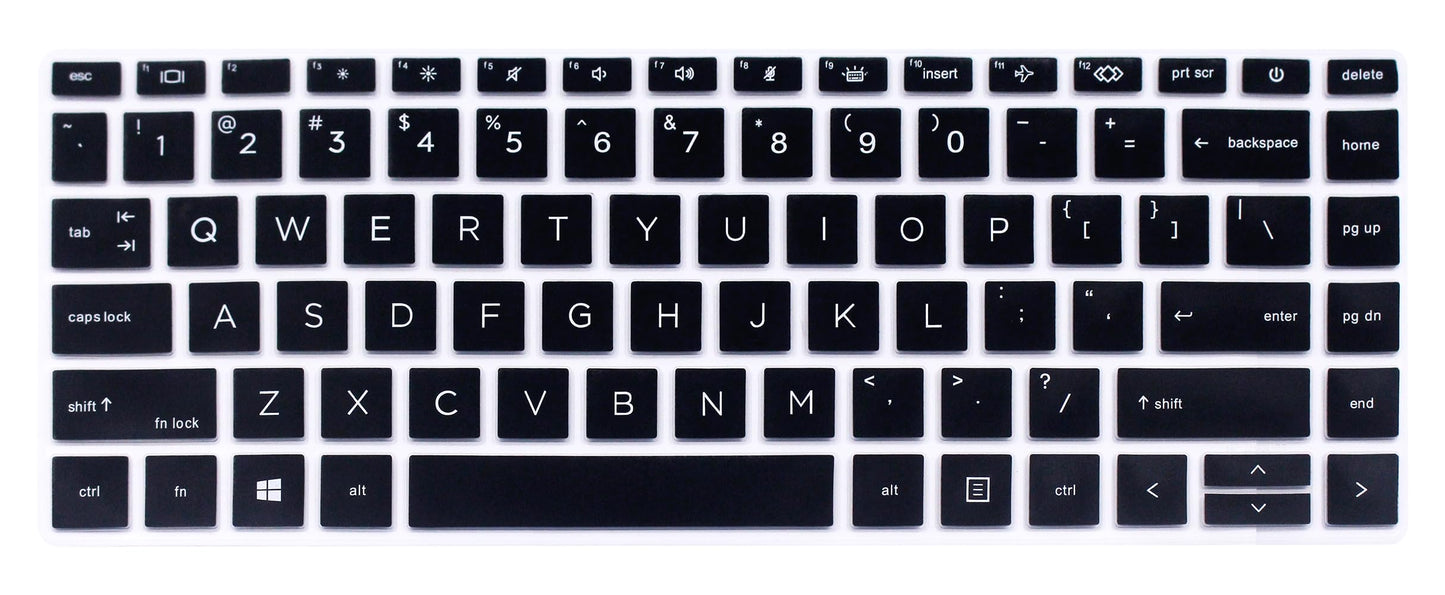 Black silicone keyboard cover for 14-inch laptops