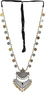 Afghani Antique Silver Necklace and Earrings Set for Women
