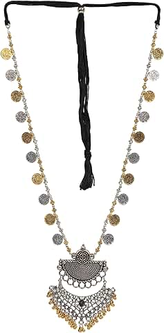 Afghani Antique Silver Necklace and Earrings Set for Women
