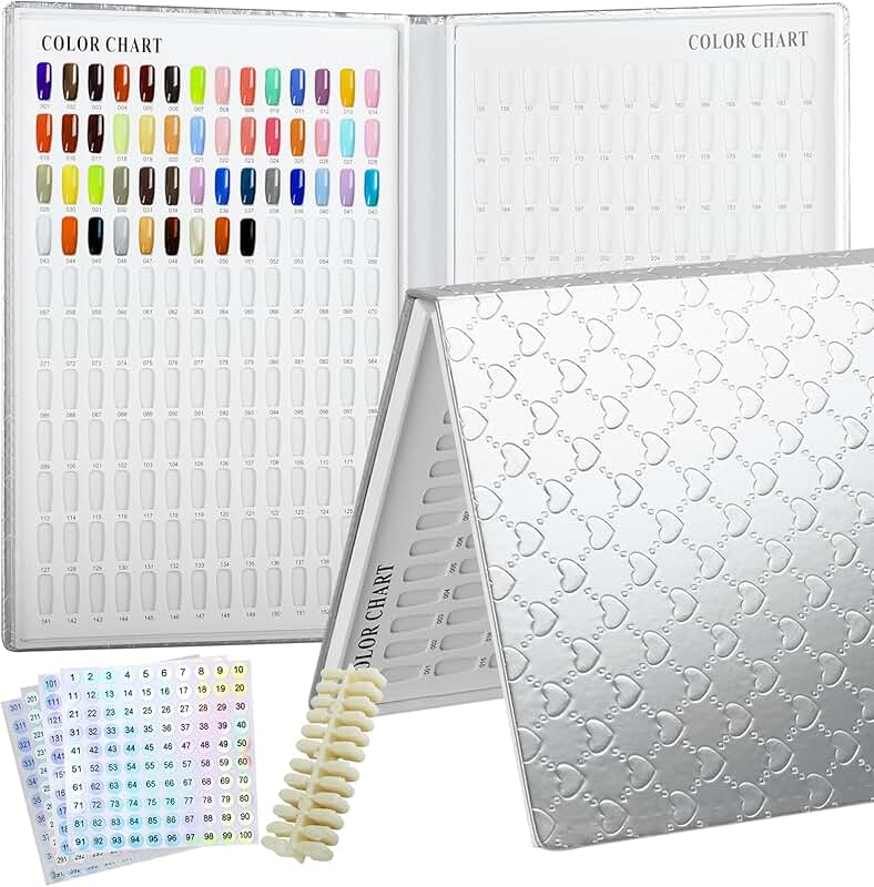 308-Color Nail Swatch Book with 360 Tips