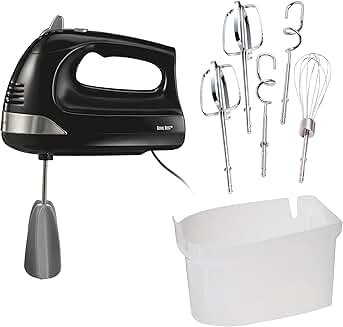 6-Speed Electric Hand Mixer with Whisk and Dough Hooks