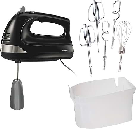 6-Speed Electric Hand Mixer with Whisk and Dough Hooks