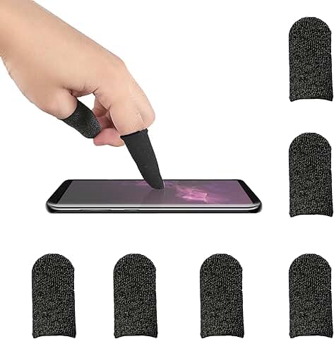 Six Finger Sleeves for Mobile Gaming, Breathable and Sensitive