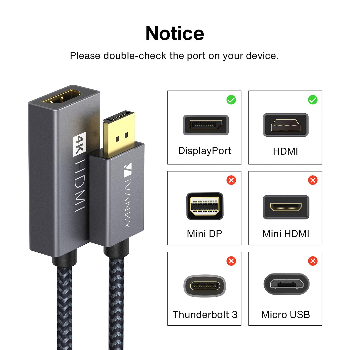 Active DisplayPort to HDMI Adapter, Unidirectional 4K@60Hz DP to HDMI Adapter, [Updated New Model], Display Port to HDMI Compatible for HP, ThinkPad, AMD, NVIDIA, Desktop and More - Grey