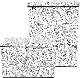 Kids' Jungle Coloring Bin with Washable Markers