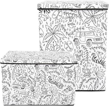 Kids' Jungle Coloring Bin with Washable Markers