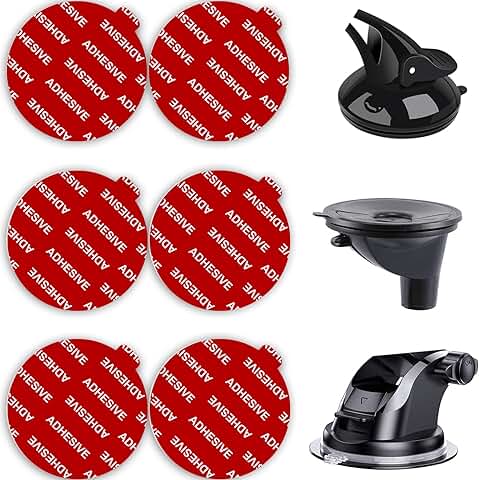 6 Pack 2.1" Heat-Resistant Sticky Discs for Dashboard and Camera