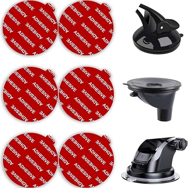 6 Pack 2.1" Heat-Resistant Sticky Discs for Dashboard and Camera