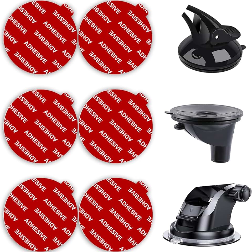 6 Pack 2.1" Heat-Resistant Sticky Discs for Dashboard and Camera
