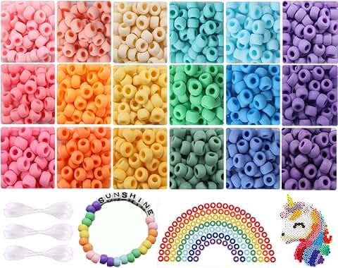 2600+ Pony Beads Craft Kit for Jewelry and Accessories