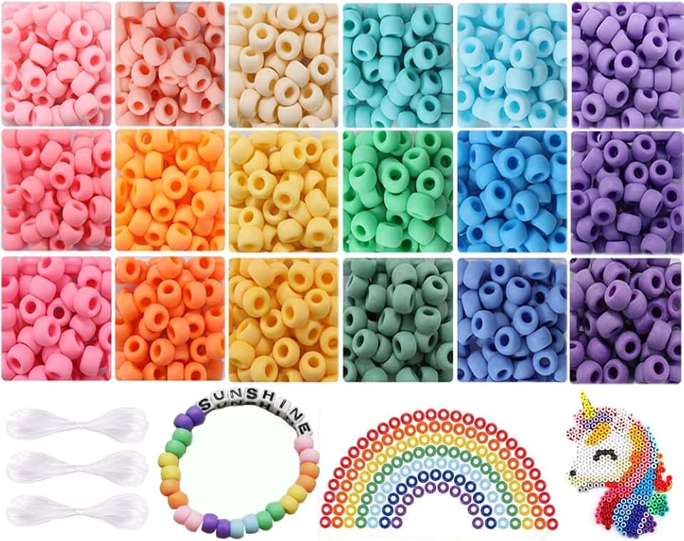 2600+ Pony Beads Craft Kit for Jewelry and Accessories