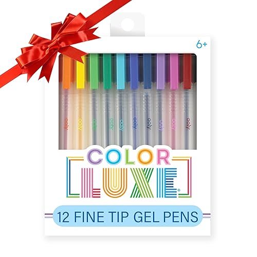 Set of 12 colorful gel pens for drawing and writing