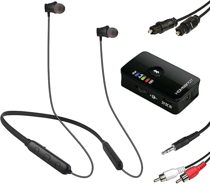 Wireless Neckband Headphones for TV with Bluetooth 5.3