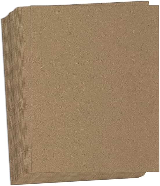Brown Kraft Cardstock Paper, 8.5 x 11, 80 lb, 50 sheets