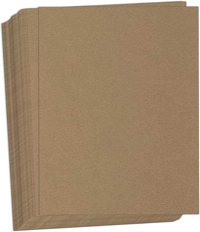 Brown Kraft Cardstock Paper, 8.5 x 11, 80 lb, 50 sheets