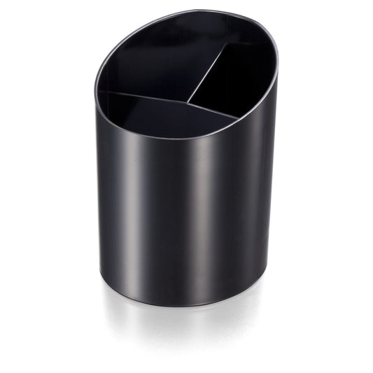 Large recycled plastic pencil cup in black