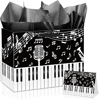 Music Notes Gift Bag with Card and Tissue