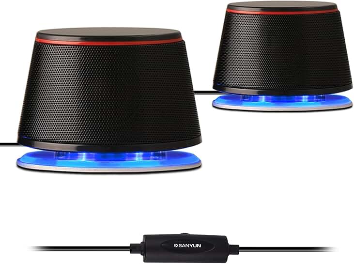 Small stereo USB powered computer speakers with deep bass