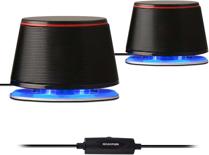 Small stereo USB powered computer speakers with deep bass